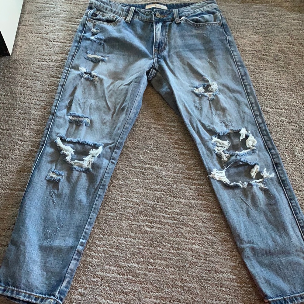 Kansan cropped boyfriend jeans mild distressing
